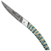 Le Thiers RLT Folding Knife Damascus, Mammoth Molar