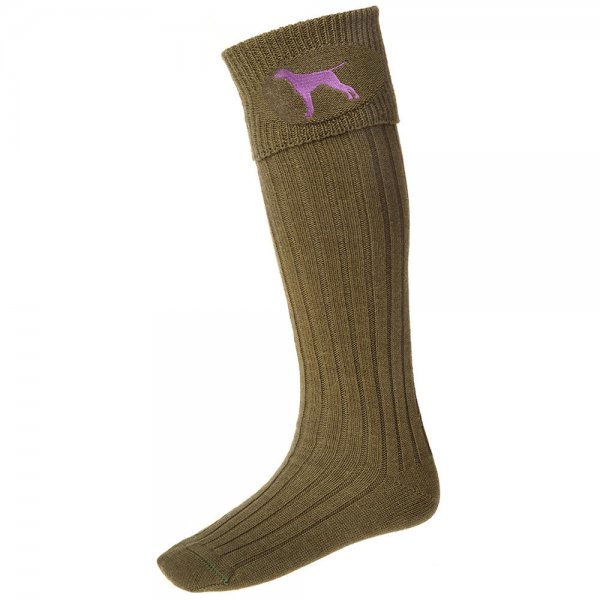 Chaussettes de chasse House of Cheviot LADY BUCKMINSTER, olive foncée, S (36-38)