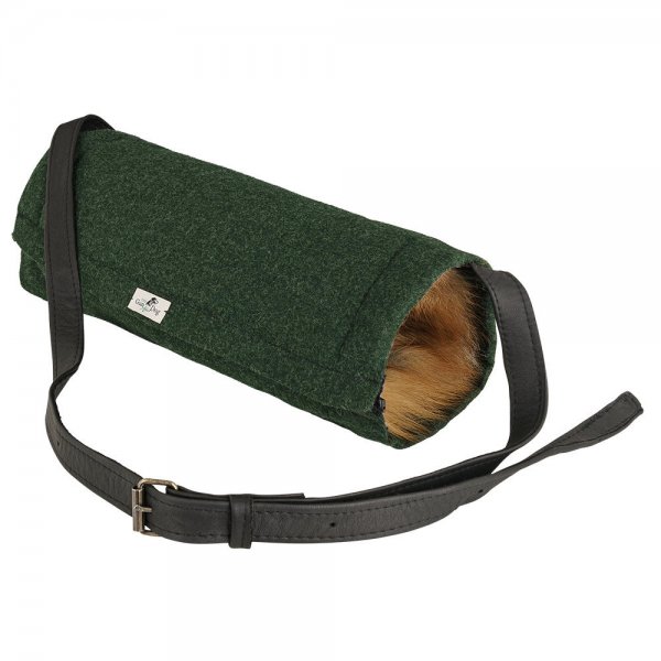 Loden Muff with Red Fox Fur, Green