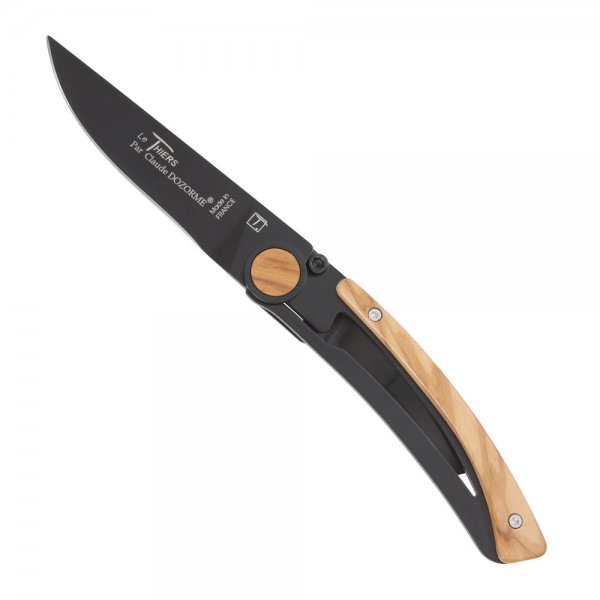 Cuchillo plegable Le Thiers, Noire, madera de olivo