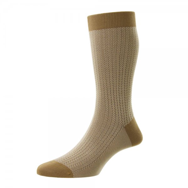 Media calcetín para hombre Pantherella FABIAN, caqui claro, talla M (41-44)