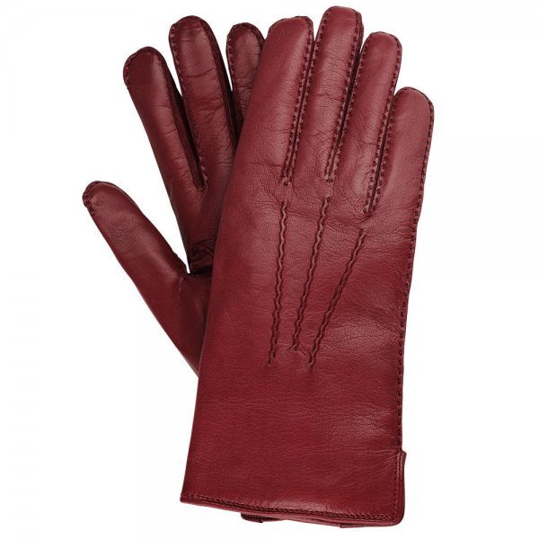 Damen Handschuhe BONDY, Haar-Schaf Nappa, Kaschmirfutter, dunkelrot, Größe 6,5