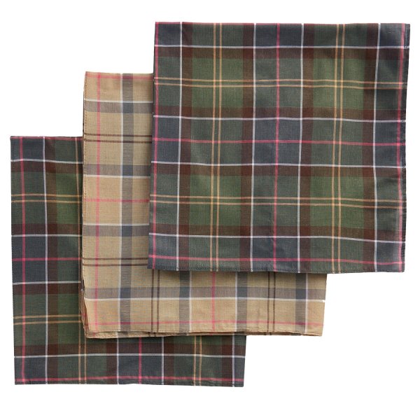 Barbour Handkerchiefs, Box of Three, Tartan