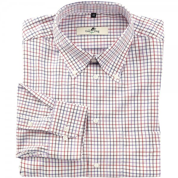 Camisa para hombre, de cuadros Tattersall, púrpura/rojo/azul/blanco, talla 45