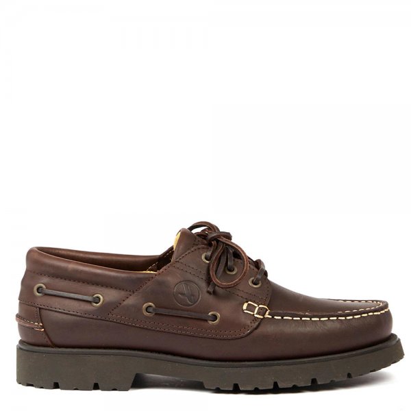 Aigle Tarmac Laced Leather Moccasins Brown