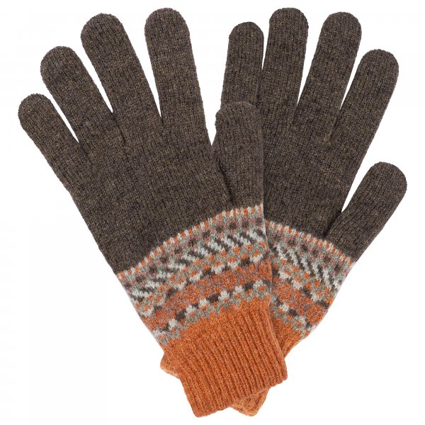 Men’s Fairisle Gloves, Loden Green/Burnt Orange