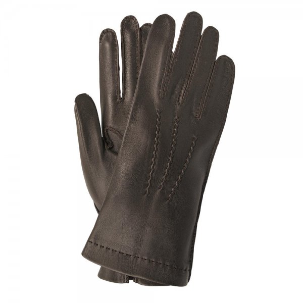 BERGEN Ladies Gloves, Nappa Deerskin, Unlined, Dark Brown, Size 6.5