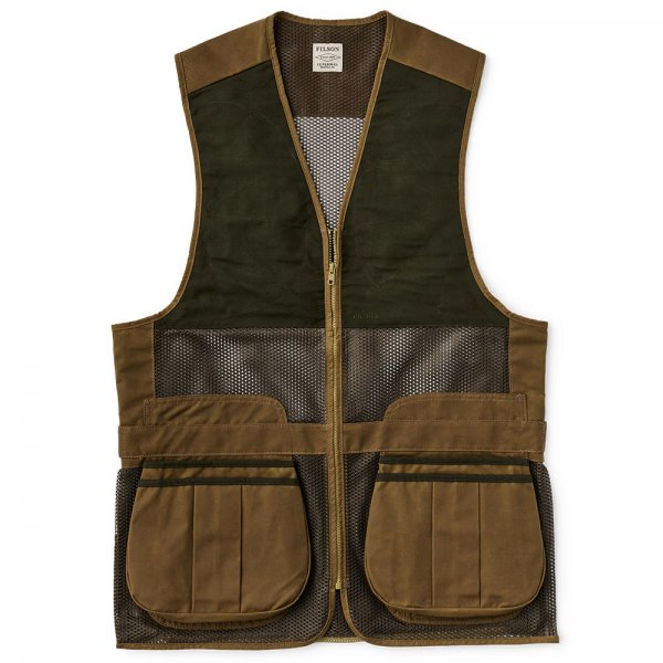 Filson Light Shooting Vest, dark tan, taglia XXL