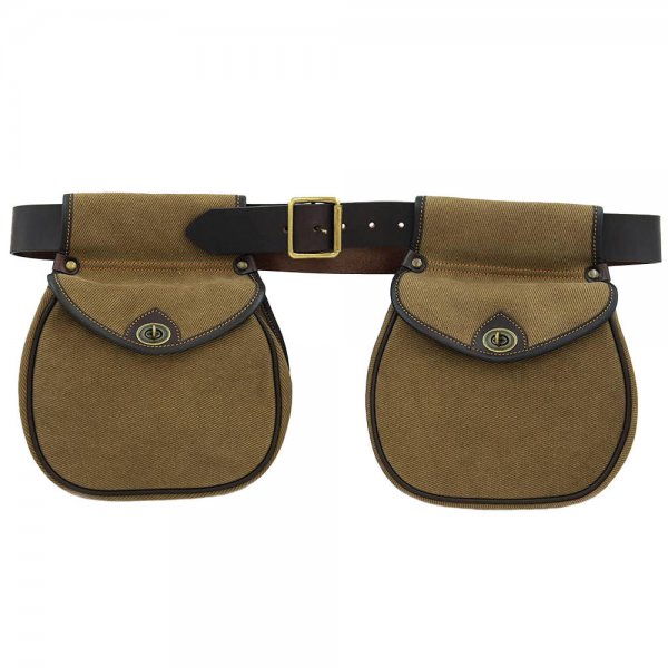 Rey Pavón Patronentaschen Leder/Canvas, natur