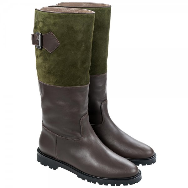 »Hanna« Ladies' Boots, Dark Brown/Green, Size 36