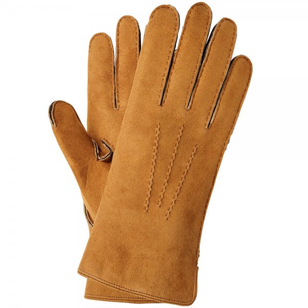 KAPRUN Men’s Gloves, Natural Lambskin, Cognac, Size 8