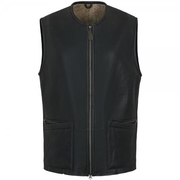 Chaleco de piel de cordero para hombre Robin, marrón, talla 52