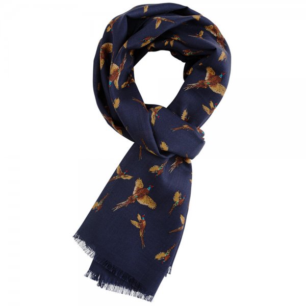 Foulard double face da caccia »Fagiano«, blu, 175 x 68 cm