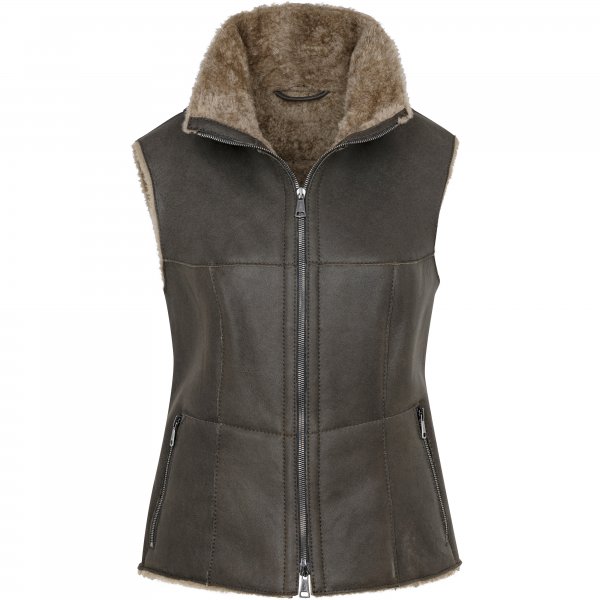 Werner Christ »Keshia« Lambskin Vest, Olive, Size 36