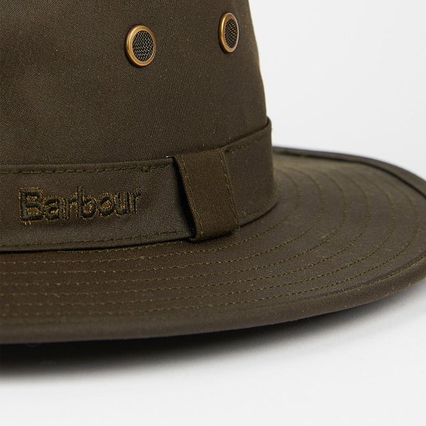 Barbour Dawson Waxed Safari Hat Olive Size S Hats The GunDog Affair