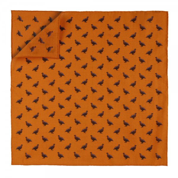 Pañuelo de bolsillo, codorniz pequeño , naranja, 43 x 43 cm