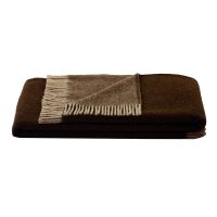 Doubleface Blanket, Virgin Wool, Brown, 150 x 210 cm