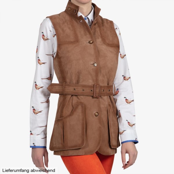 Saharian Lady Ladies Leather Safari Vest Light Brown Size 34 Vests The GunDog Affair