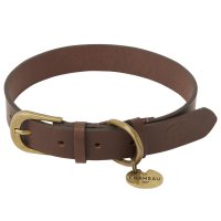Le Chameau Dog Collar, Leather, Dark Brown, Size L