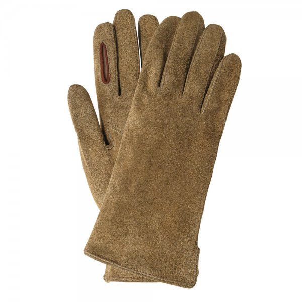 Guantes de tiro para mujer BOZEN, piel de cabra, sin forro, beige, talla 7,5