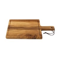 Acacia Cutting Board, with Sap Groove and Handle, Small