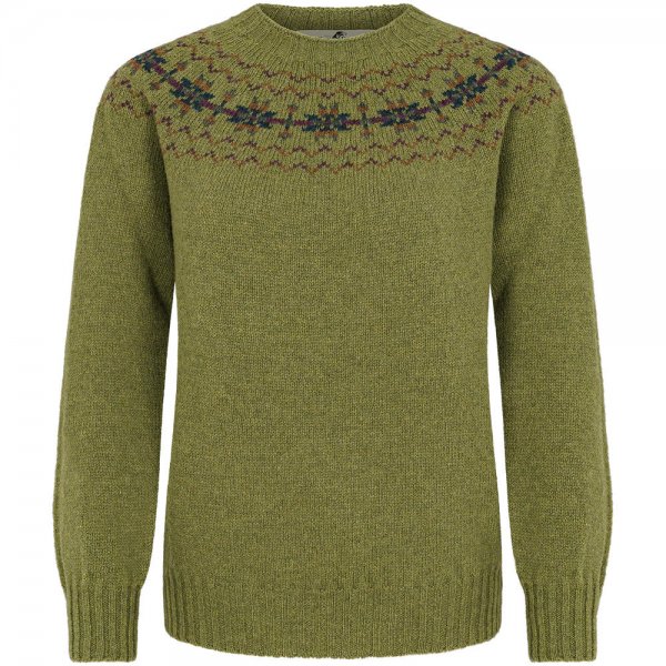 Ladies Fair Isle Sweater, Dark Green, Size S