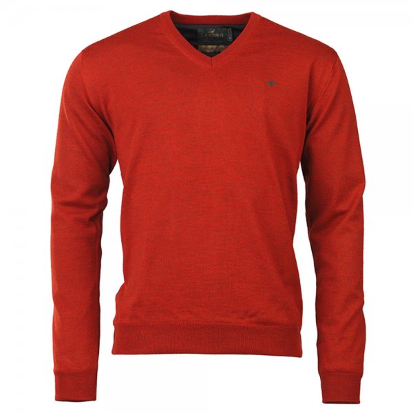 Laksen sweter męski z dekoltem w serek Grantham Windbreaker, pomarańcz., r. XXL