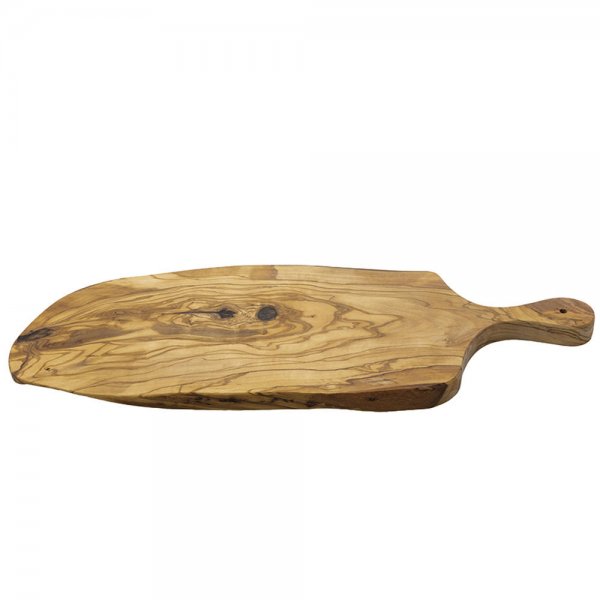 Planche à découper rustique en bois d’olivier avec poignée