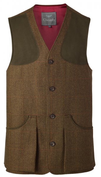 Chrysalis Men’s Shooting Vest, Tweed, Size S