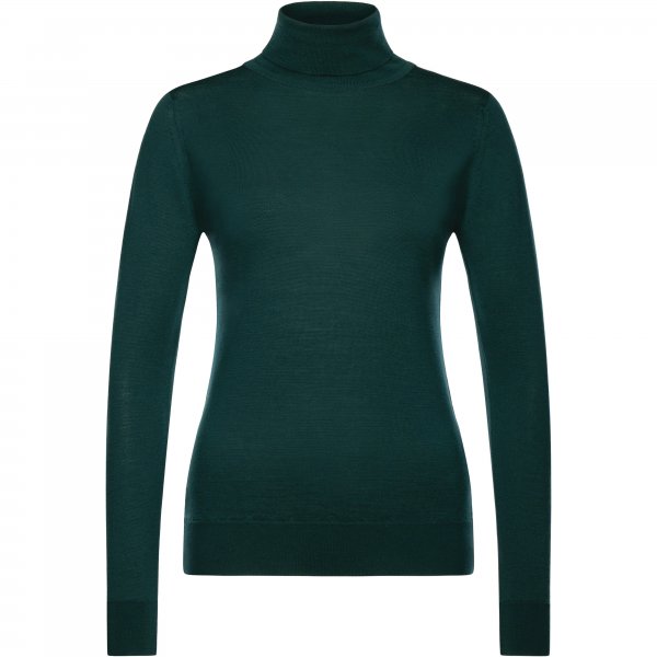 Pull à col roulé pour femme John Smedley, mérinos extra fine, vert sapin, S