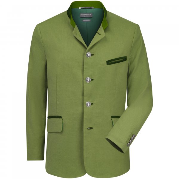 Von Dörnberg »Konrad« Men's Traditional Jacket, Coloured Linen, Light Green, Siz
