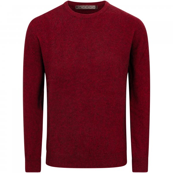 Possum Merino Men’s Sweater, Red Melange, Size M