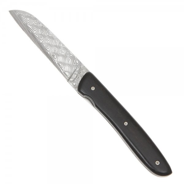 Coltello a serramanico L08 Perceval in Damasco, ebano