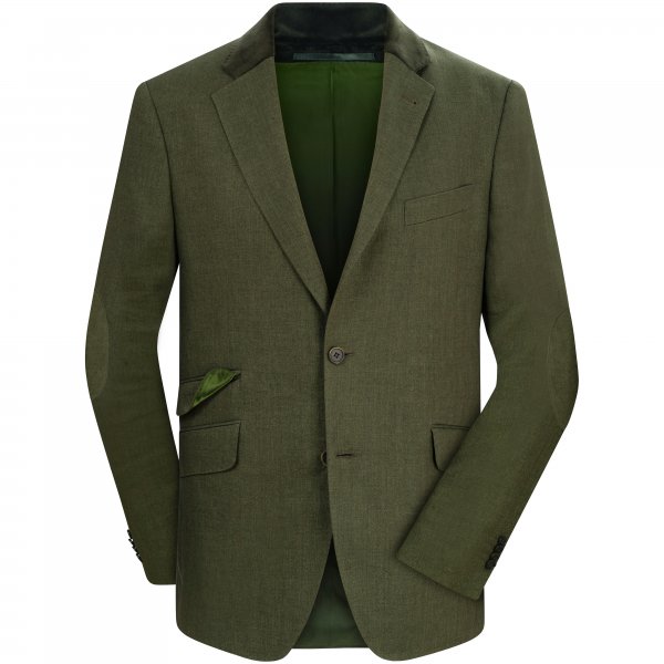 Blazer di lino da uomo »Arthur«, verde loden, taglia 50