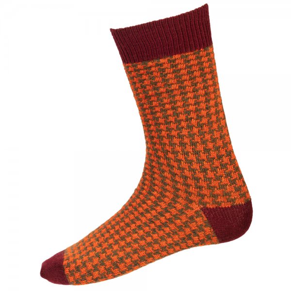 Calze da uomo House of Cheviot motivo »Pied-de-poule«, bordeaux, M (42 - 44)