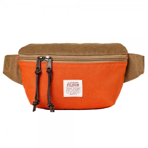 Filson Surveyor Crossbody Pack, Dark Tan/Flame