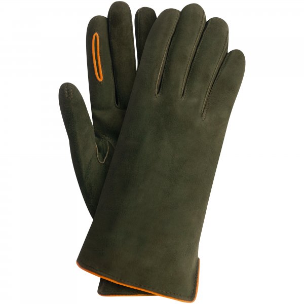 Guanti da tiro da donna BOZEN, pelle scamosciata di capra, sfoderati, verde, 8