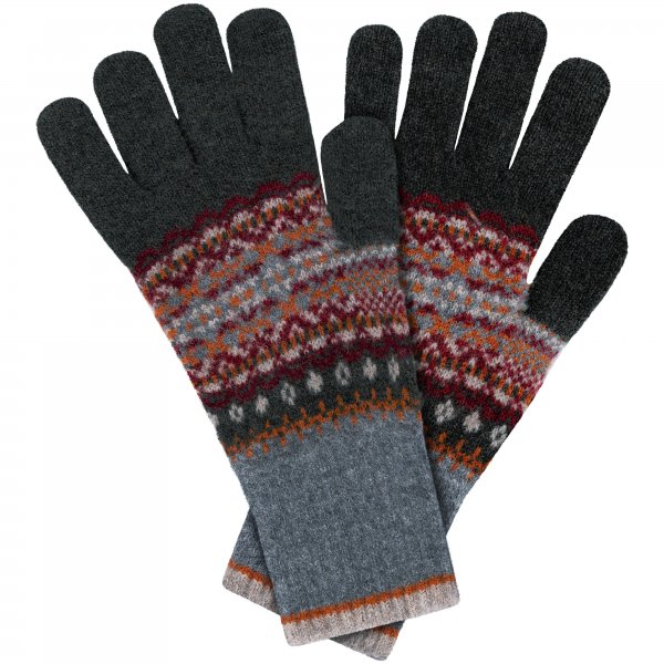 Eribé »Alloa« Gloves, Fair Isle Pattern, Brack Thorn
