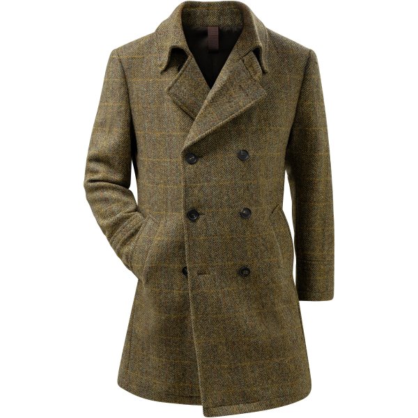 Płaszcz męski, Harris Tweed, brązowy, rozmiar 54