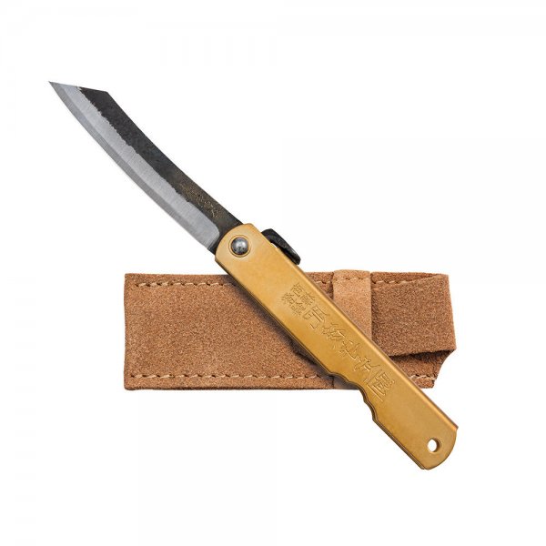 Couteau Higonokami Burasu avec peau de forge, incl. étui en cuir