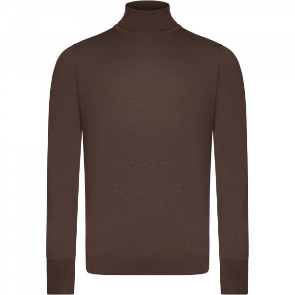 Golf męski John Smedley, delikatna wełna merino, truffle, rozmiar M