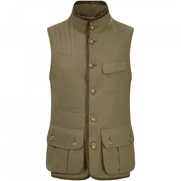 Chaleco de algodón para hombre Habsburg »Ambros«, verde oliva, talla 48