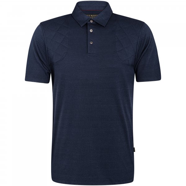 Purdey Herren Poloshirt mit Schulterpolsterung, dunkelblau, XL