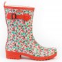 red / flower print
