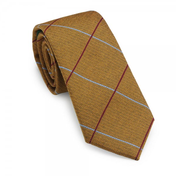 Cravatta Laksen, a quadri, rosso tegola