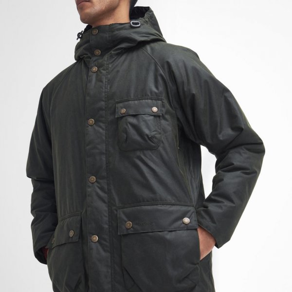 Barbour Winter Parka Men s Waxed Jacket Fern Size M Dog Owner The GunDog Affair