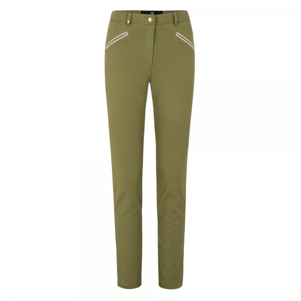 Pamela Henson »Royal« Ladies’ Trousers, Bi-Stretch Cotton, Moss, Size 38