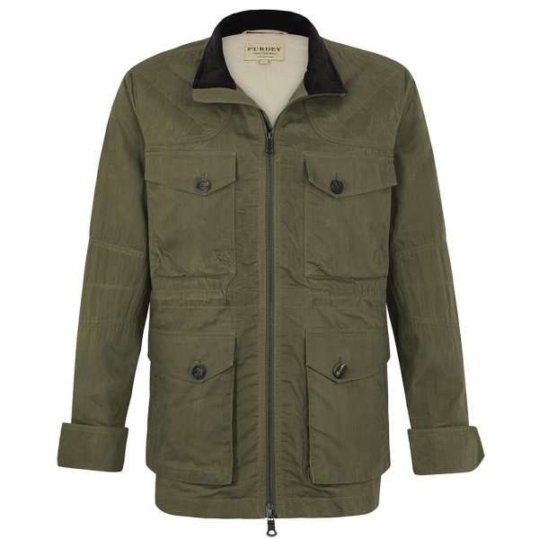 Purdey Men's Dry Wax Jacket, Dark Green, Size XL
