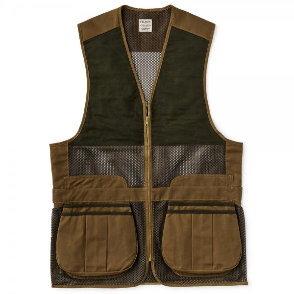 Filson Light Shooting Vest, dark tan, taille M