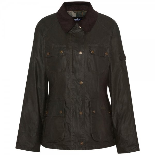 Veste cirée p. femme Barbour » Arlo Utility «, olive archive/tartan vieilli, 36